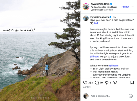 mywildmeadows posted in partnership with LL Bean
