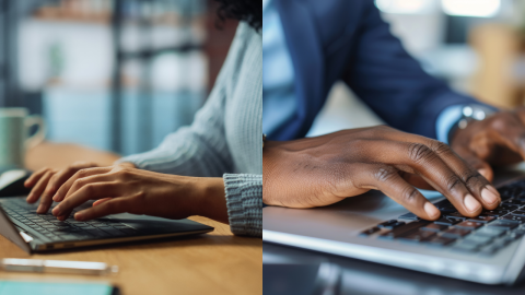 side-by-side photo of hands