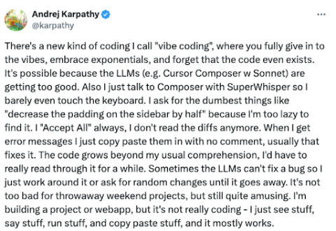 A post about vibe coding
