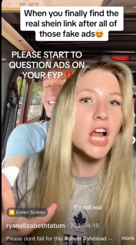 Fake social media ad