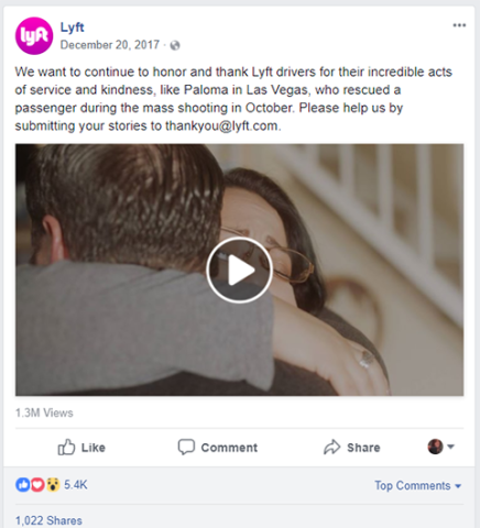 Lyft Facebook example 1