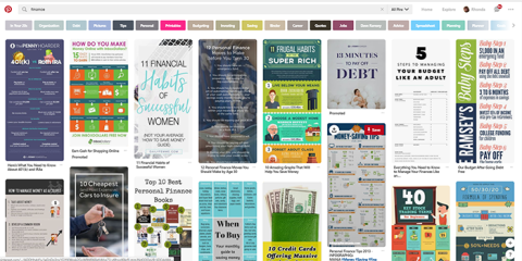 Pinterest finance board