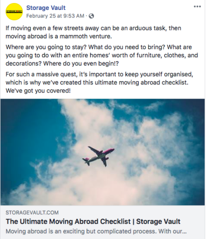 Storage Vault on Facebook