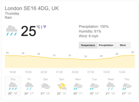 direct google results weather example
