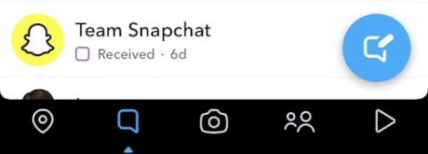 New chat button on Snapchat