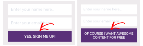 UX writing example for sign up optios