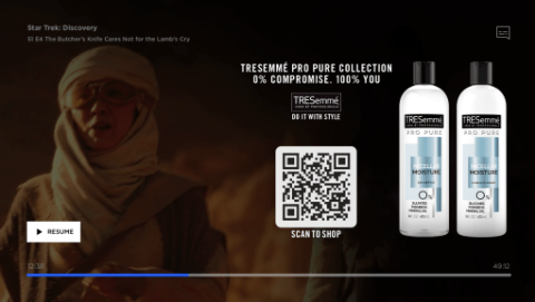 TRESemme's paused ad on Paramount+