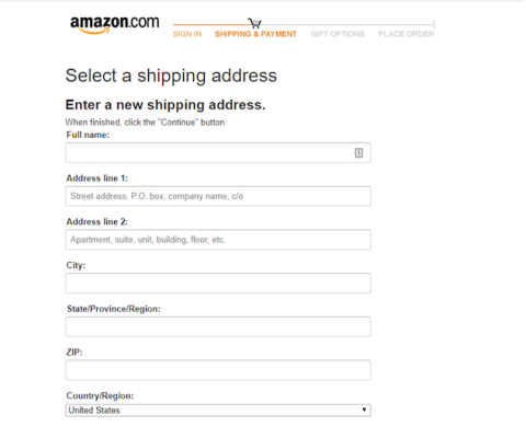 Amazon One Page Checkout