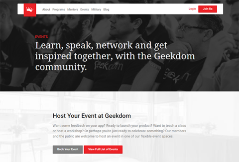 Geekdom community page