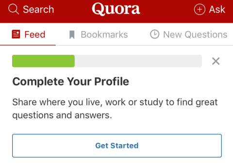 Quora onboarding process
