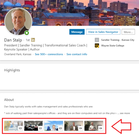 LinkedIn about section
