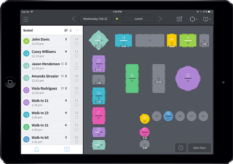 Screenshot of OpenTable software