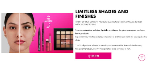 NYX Cosmetics Virtual Product Testing Example
