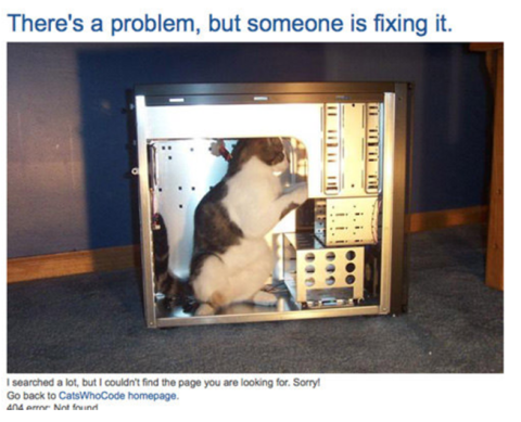 Screenshot of CatsWhoCode 404 error
