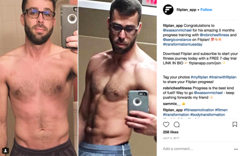 Example of Fitplan app