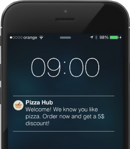 Pizza Hub push notification