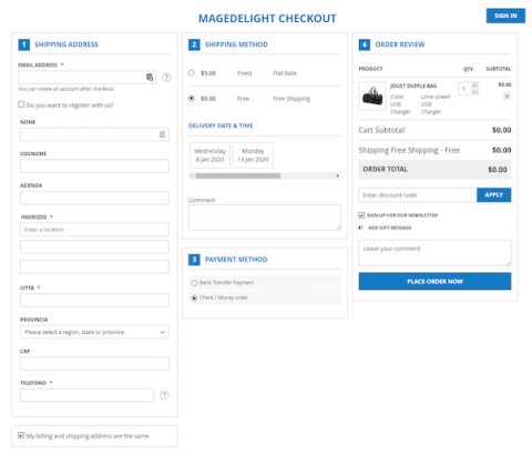 Magedelight Checkout