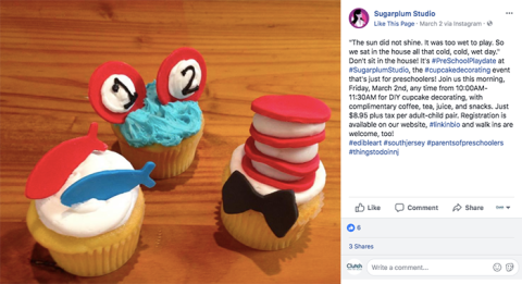 Sugarplum Studio Facebook post