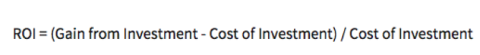 ROI formula