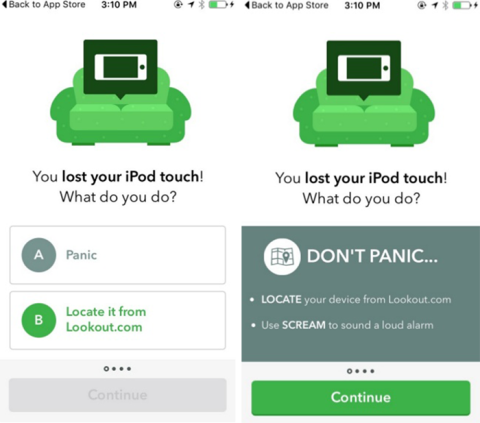 interactive quiz uses wrong answers to explain app features during app onboarding