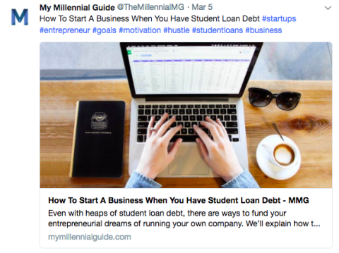 MyMillennialGuide.com social media post