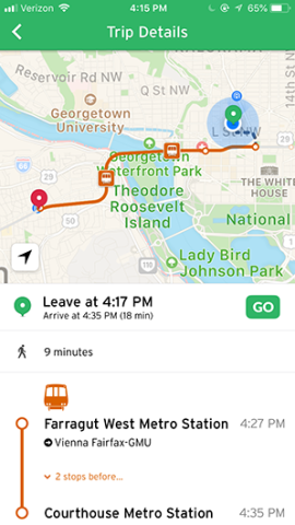 Transit app screenshot 2
