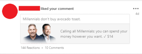 LinkedIn likes and comments