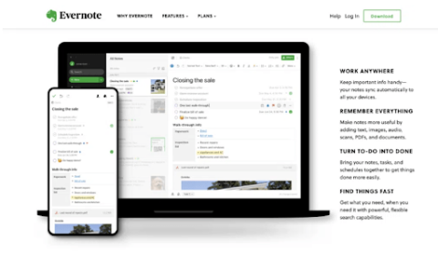 Evernote App Design Example