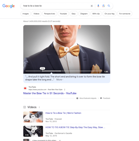 how to tie a bow tie video search results