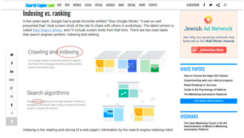 Search Engine Land uses social share buttons.