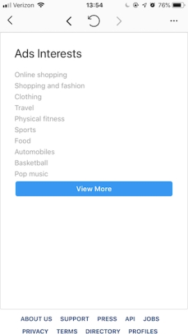 instagram ads interests