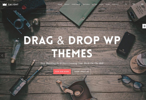Salient WordPress drag and drop