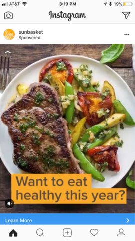 native ad on Instagram