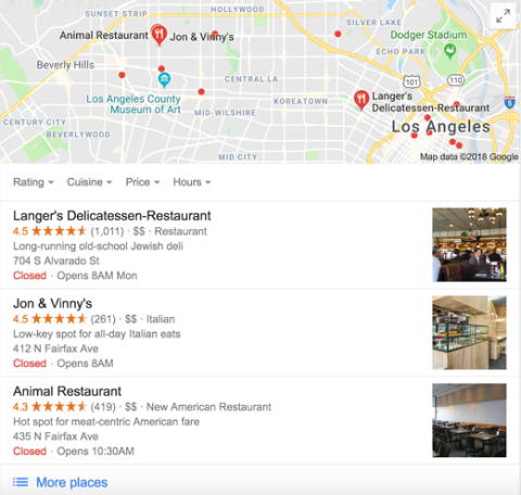 Google Maps listing