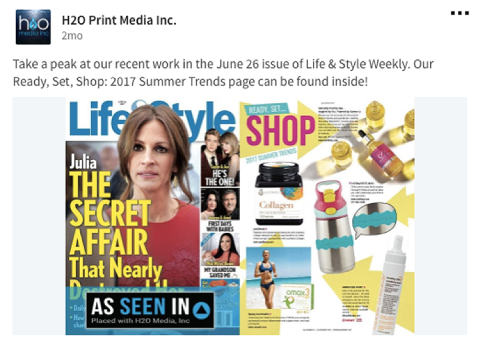 H2O Media LinkedIn post