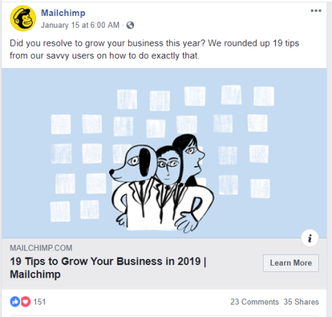 Mailchimp Facebook image