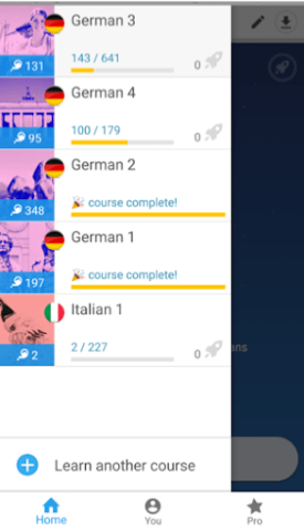 Memrise uses progress bars