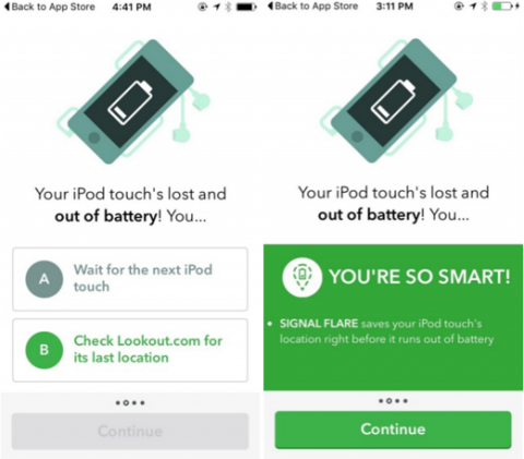 interactive quiz engages app users during app onboarding process
