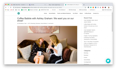 example of brand blog with variety of content such as videos, blog posts, podcast