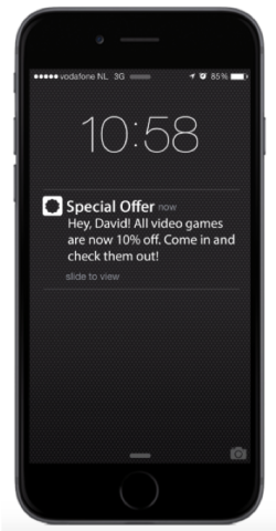 Location data can help you send push notifications to your customers.