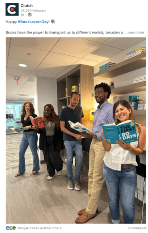 Clutch Employees reading a book 