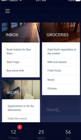 Everlist app grid layout is an example of an important mobile app feature