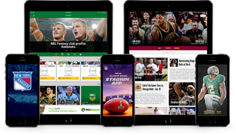 Screenshot of YinzCam products