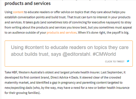Content Marketing Institute tweet