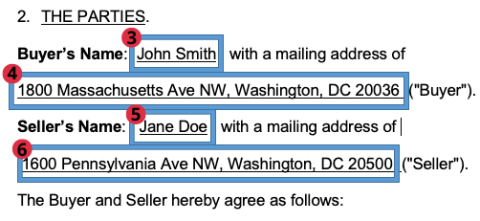 Identifying the parties in a bill of sale