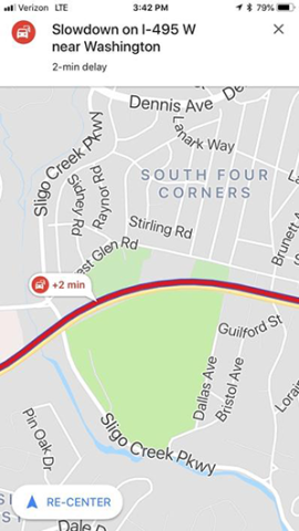 Google Maps traffic flow