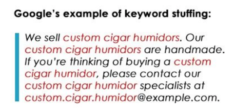 Example of keyword stuffing