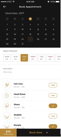 Salon appointment booking