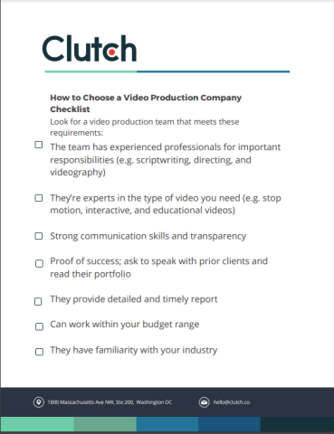 How to Choose a video Production company checklist