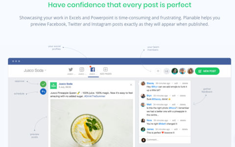 screenshot of Planable's homepage